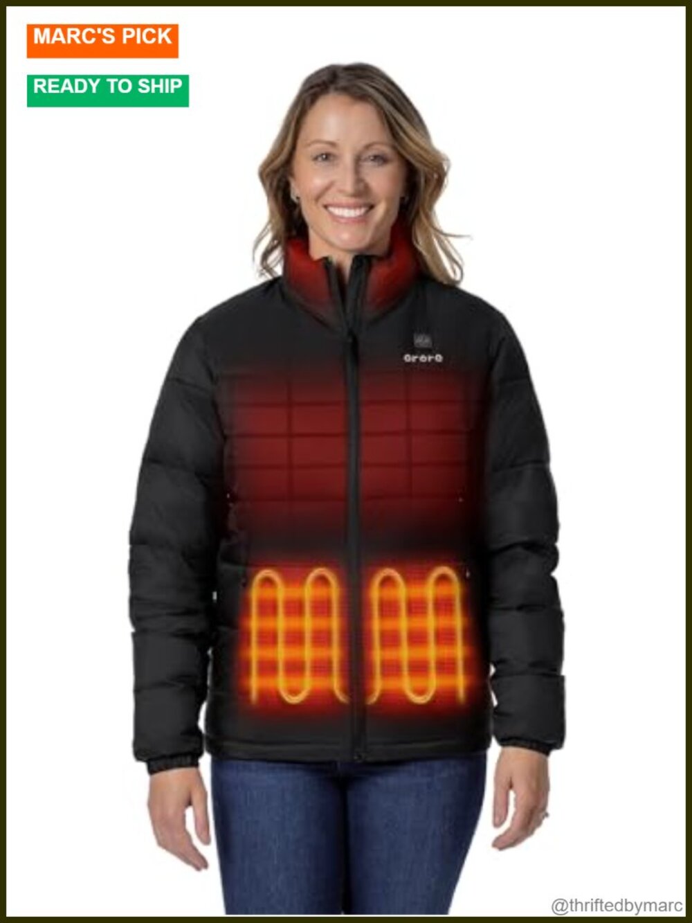 ORORO Women's Heated Puffer Jacket with Battery, 4 Heating Zones
